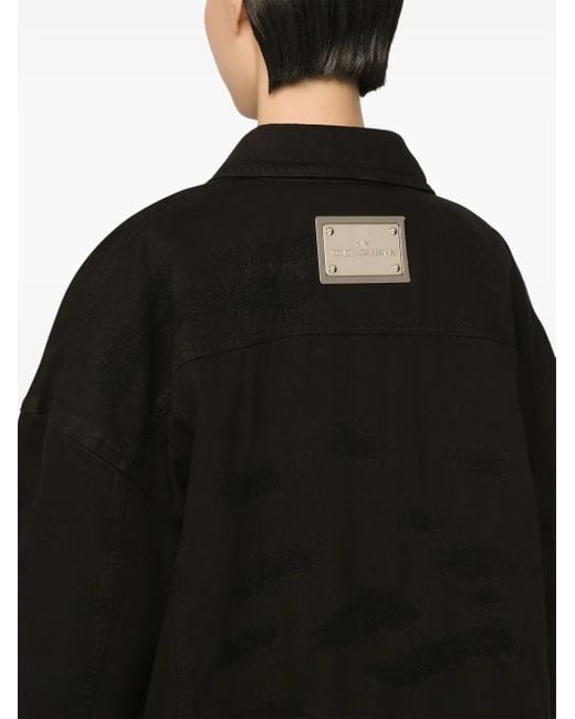 Dolce & Gabbana Black Longline Denim Jacket