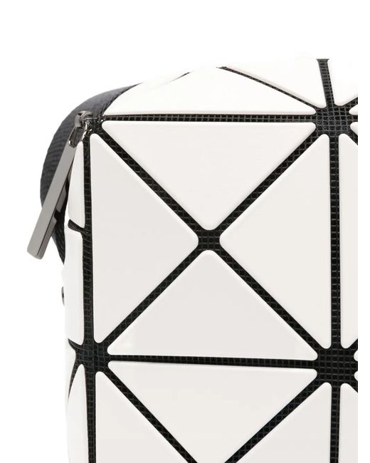 Issey Miyake White Geometric-Pattern Shoulder Bag