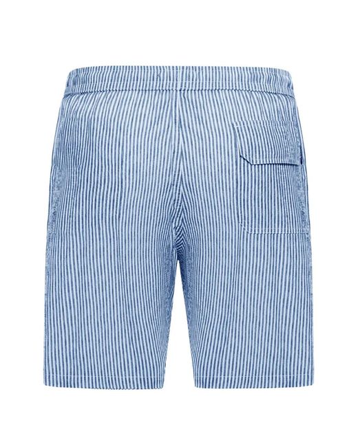Fay Blue Striped Drawstring Swim Shorts for men