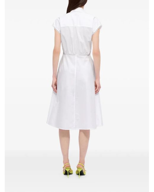 MSGM White Pocket Midi Dress