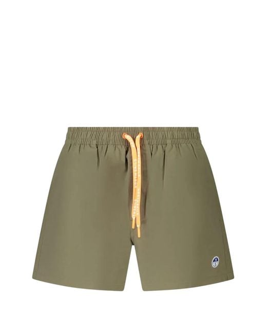 North Sails Green Logo-Patch Swim Shorts for men