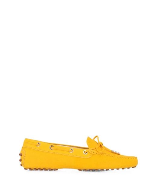 Tod's Yellow Gommino Pebble-Sole Loafers