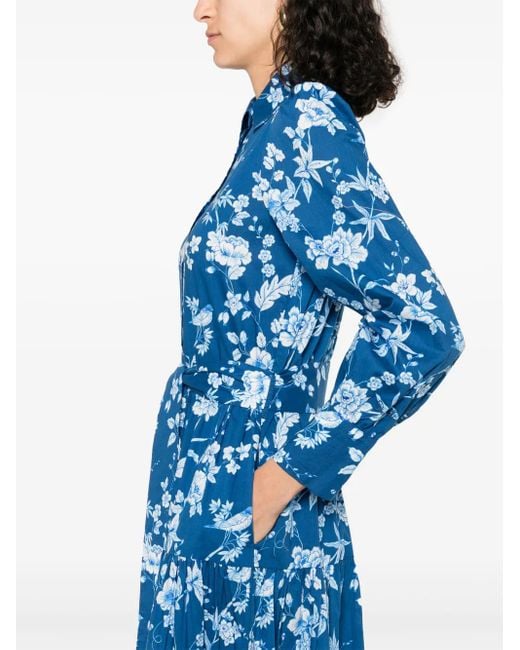 Mc2 Saint Barth Blue Cotton Maxi Dress