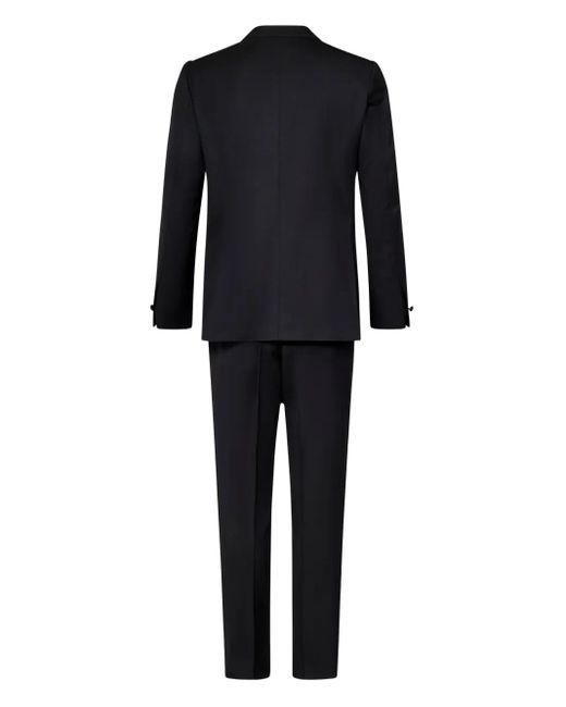 Franzese Collection Black Satin-Detail Single-Breasted Suit (Set Of Three) for men