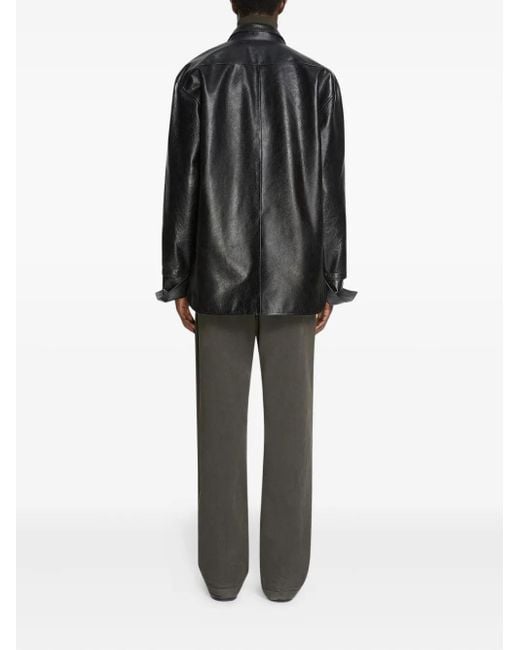 Camisa de piel Dries Van Noten de hombre de color Black