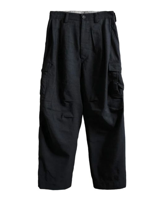 Ziggy Chen Black Cargo Trousers for men