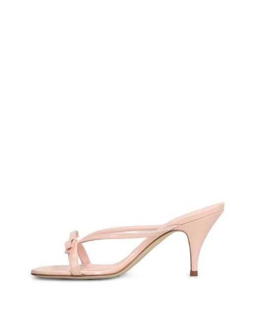 3Juin Pink Linda Bow-Detail Patent-Leather Sandals