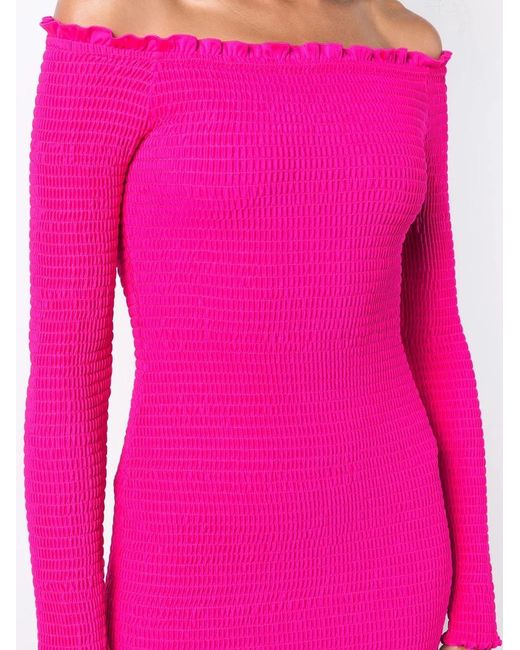 Balenciaga Pink Smocked Mini Dress