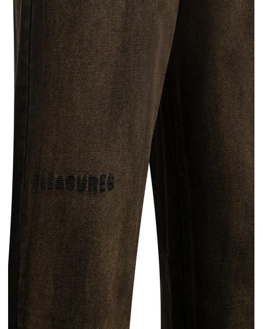 Pleasures Black Oil Baggy-Fit Jeans for men