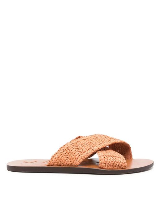 Manebí Orange Ballerinas Aus Raffiabast