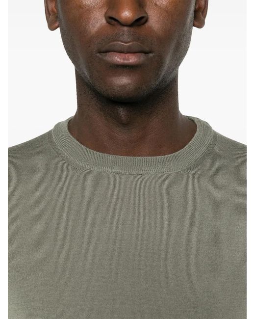 Zanone Gray Crew-Neck Knitted Sweater for men