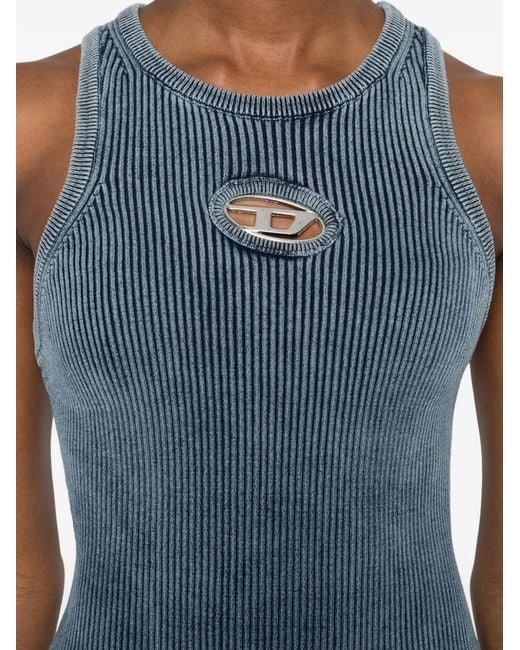 DIESEL Blue Cotton Mini Dress