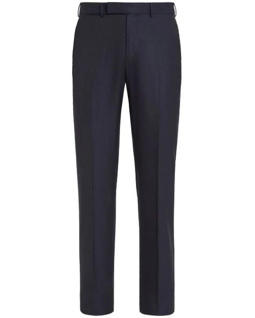 Zegna Blue 15Milmil15 Tailored Wool Trousers for men