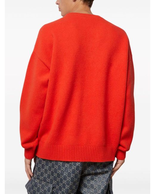 Gucci Red Wool Crewneck Sweater for men