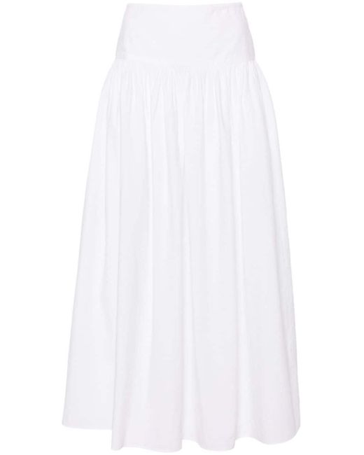 The Row White Leddie A-line Cotton Skirt