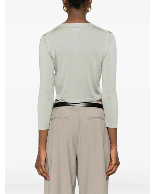 Max Mara White Buttoned Cardigan