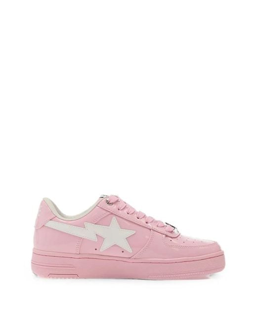 A Bathing Ape Pink Bape Sta Low Tops Sneakers