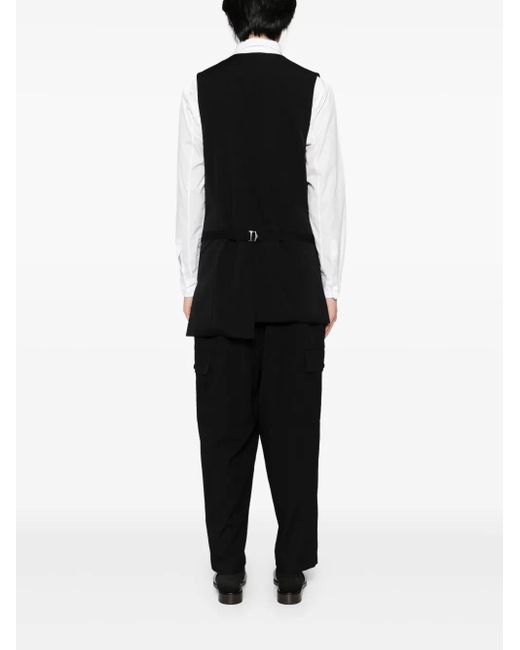 メンズ Yohji Yamamoto アシンメトリーベスト Black