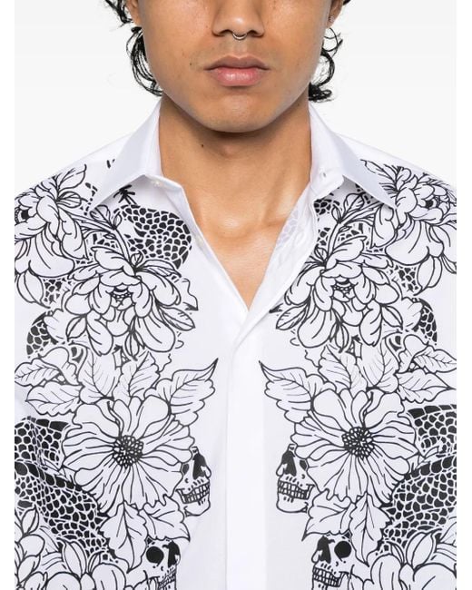 John Richmond White Printed Shirt for men