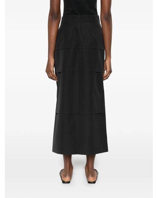 Litkovskaya Black Tiered Midi Skirt