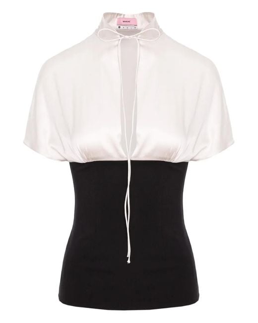 MANURI White Daisy Short-Sleeve Top