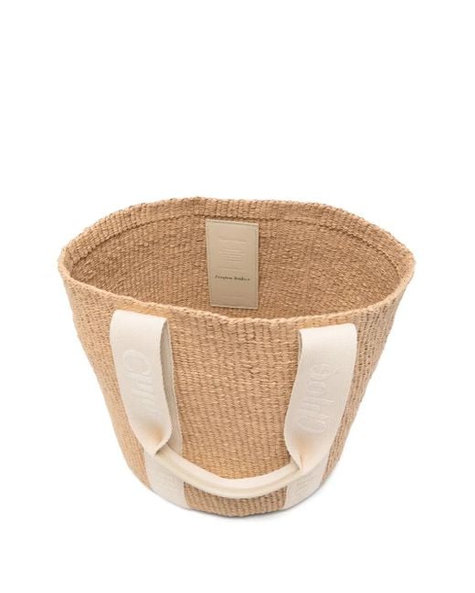 Chloé White Gewebter Shopper Aus Stroh