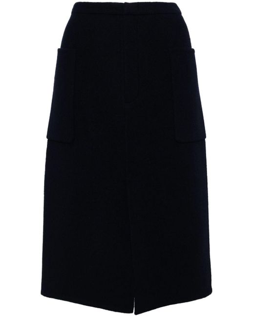 Vince Black Front-slit Pencil Skirt