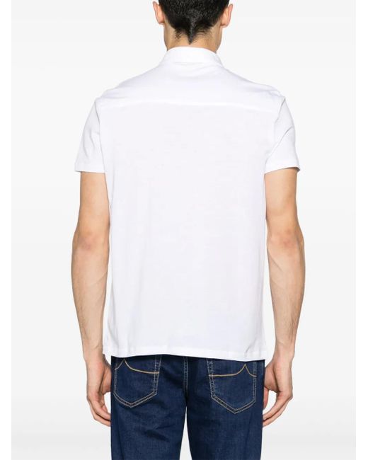 Majestic Filatures White Short-Sleeve Polo Shirt for men