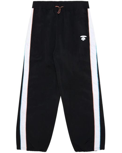 A Bathing Ape Blue Milo-Embroidered Wide-Leg Trousers
