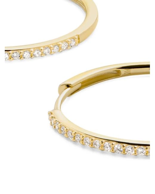 Monica Vinader Metallic Pavé Diamond Medium Hoop Earrings