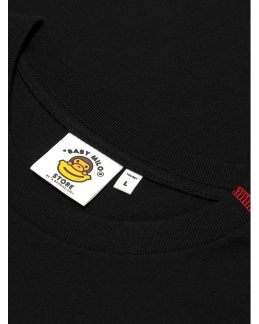A Bathing Ape Black Graphic-Print T-Shirt