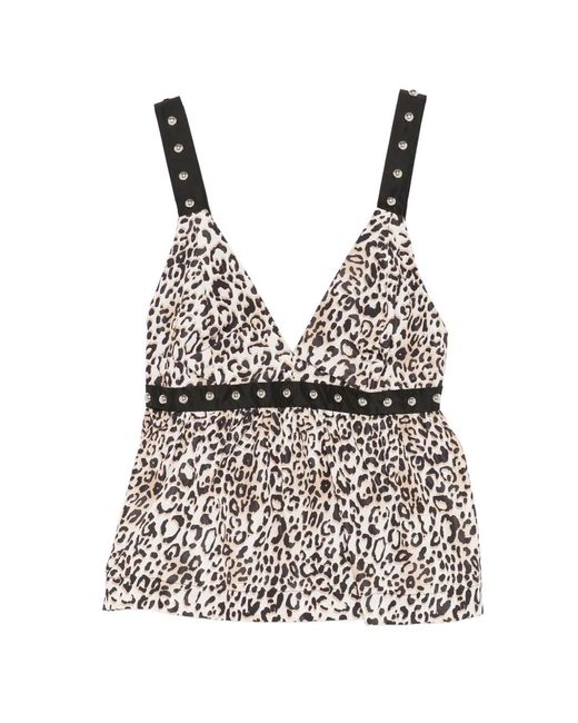 Liu Jo Natural Studded V-Neck Top