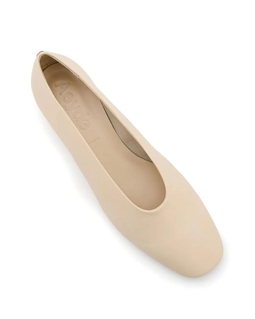 Aeyde Natural Delia Nappa Leather Creamy Shoes