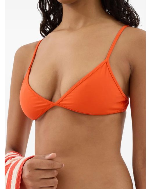 Sunnei Orange Triangle Reversible Bikini Top
