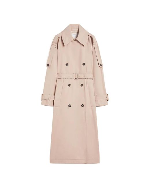 Max Mara Natural Trench Ceinturé À Boutonnière Croisée