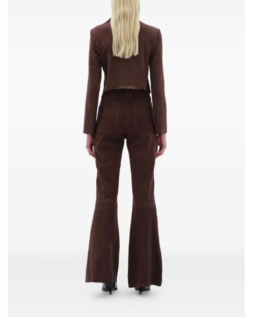 Remain Brown Flared Suede Trousers