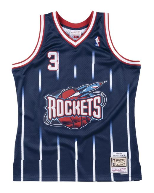 Top "Nba Houston Rockets 1999 Steve Francis" di Mitchell & Ness in Blue da Uomo