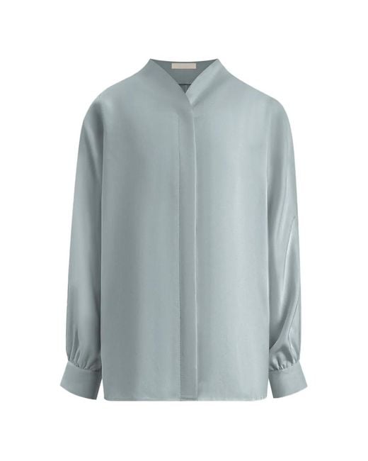 12 STOREEZ Blue Alice Silk Blouse