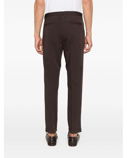 Imperial Black Cuffed-Hem Trousers for men