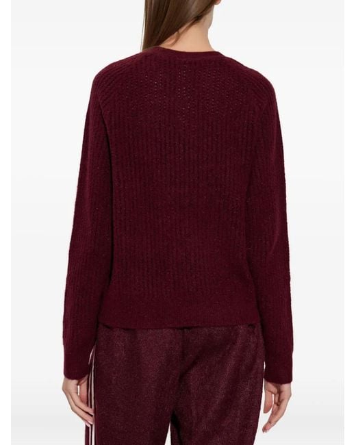 Adidas Red Logo Stripe Knitwear