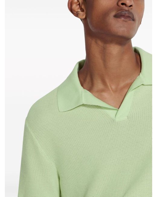 Zegna Green Cotton Polo Shirt for men