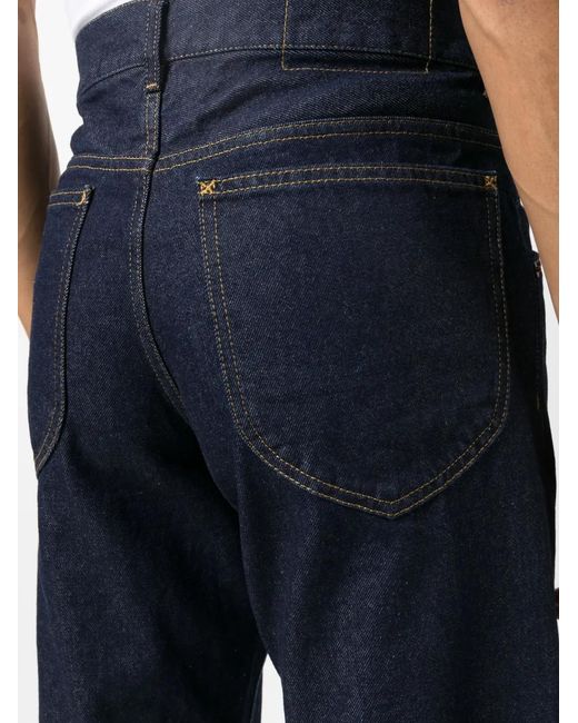 Maison Margiela Blue Straight Denim Jeans With Five-Pocket Design for men