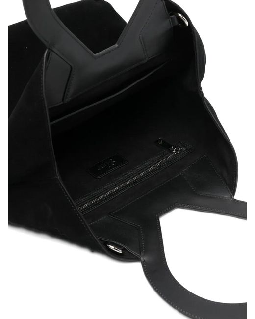 LUAR Black Brooke Round-Handle Tote Bag