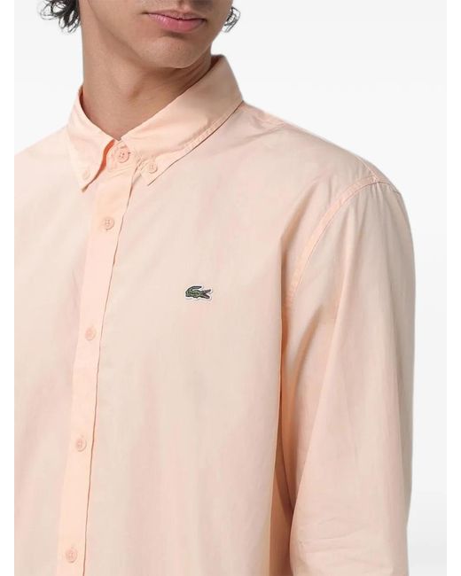 Lacoste Natural Logo-Patch Poplin Shirt for men