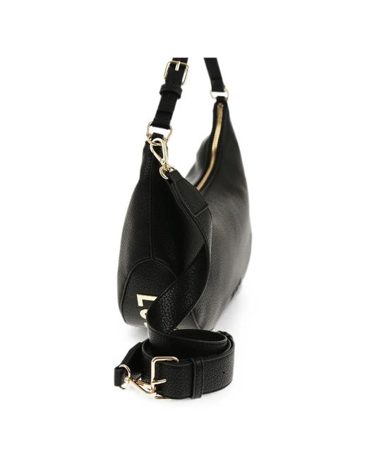 Moschino Black Hobo Logo-Lettering Shoulder Bag