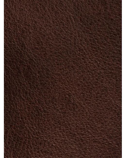 Miu Miu ロゴエンボス レザーポーチ Brown