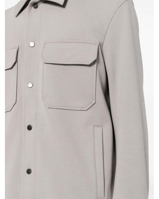 Emporio Armani Button-up Shirtjack in het Gray voor heren