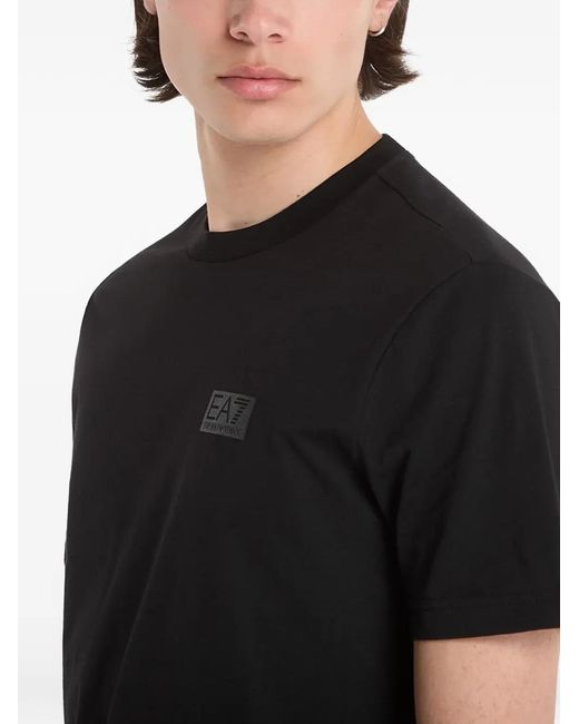 EA7 Black T-Shirt À Patch Logo for men
