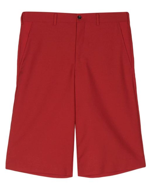 Comme des Garçons Red Wool Bermuda Shorts for men