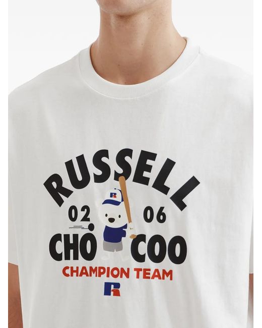 Chocoolate White Bear-Print T-Shirt for men